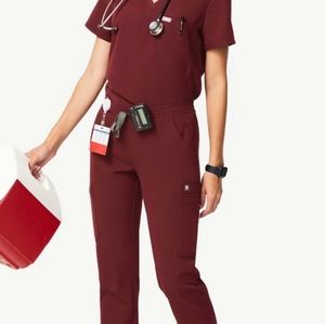 Figs Burgundy Yola Bottom Medium Scrubs